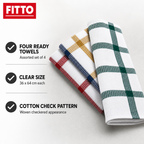 96 Pieces Assorted Kitchen Tea Towels (4-Piece Set – 36 x 64 cm – Checkered Cotton Dish Towels)