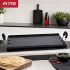 48 Pieces Black Non-Stick Rectangular Tawas (36.7 x 22.5 cm)