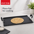 48 Pieces Black Non-Stick Rectangular Tawas (36.7 x 22.5 cm)