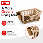 96 Pieces Dish-Drying Baskets with Cutlery Holder (Beige Plastic – 45 x 30 x 15 cm)