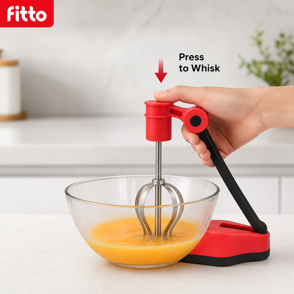 96 Pieces Manual Push Whisks with Base (Assorted Colors30 cm)