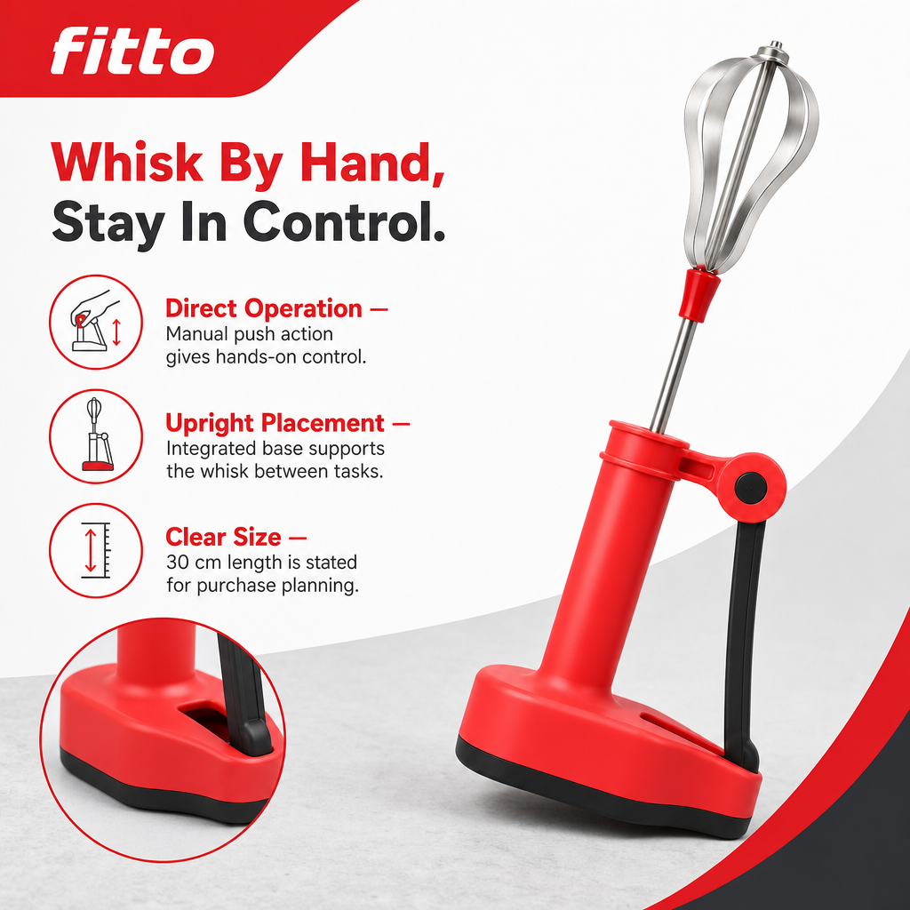 96 Pieces Manual Push Whisks with Base (Assorted Colors30 cm)