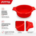 96 Pieces Red Round Silicone Baking Moulds (24 x 24 x 7 cm)