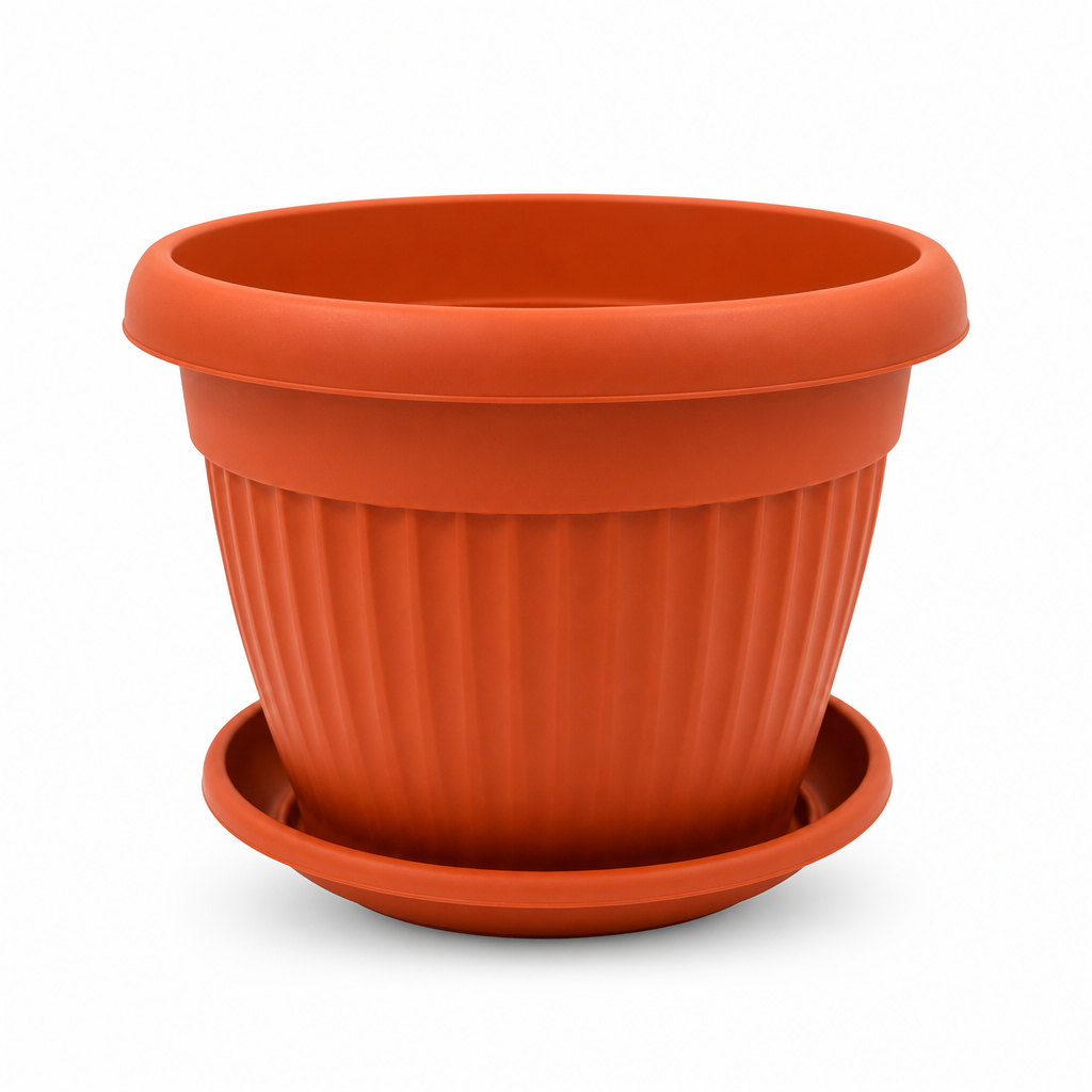 96 Pieces Plastic Plant Pots with Saucer (Assorted Colors and Size)