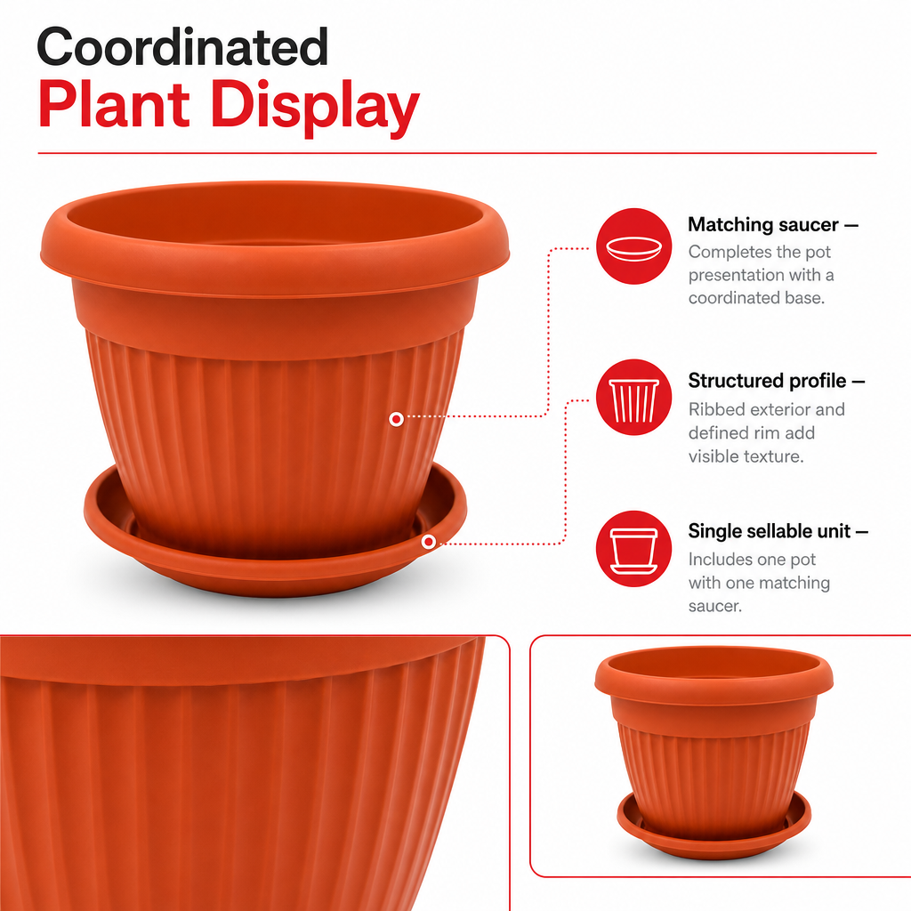 96 Pieces Plastic Plant Pots with Saucer (Assorted Colors and Size)