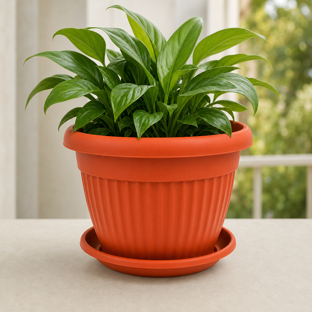 96 Pieces Plastic Plant Pots with Saucer (Assorted Colors and Size)