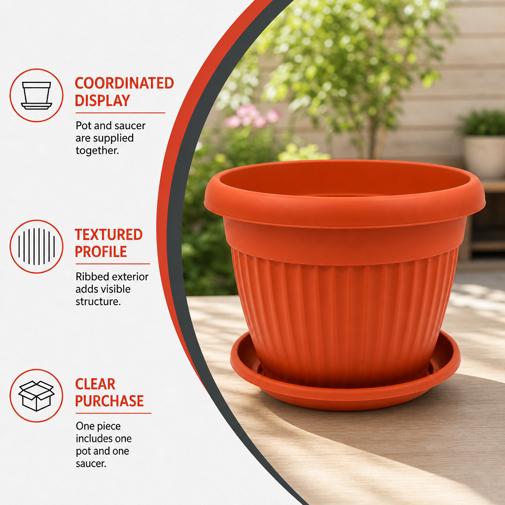 96 Pieces Plastic Plant Pots with Saucer (Assorted Colors and Size)