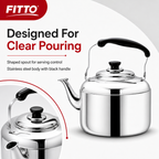 48 Pieces Stainless Steel Kettles with Black Handle (Assorted Capacity)
