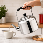 48 Pieces Stainless Steel Kettles with Black Handle (Assorted Capacity)