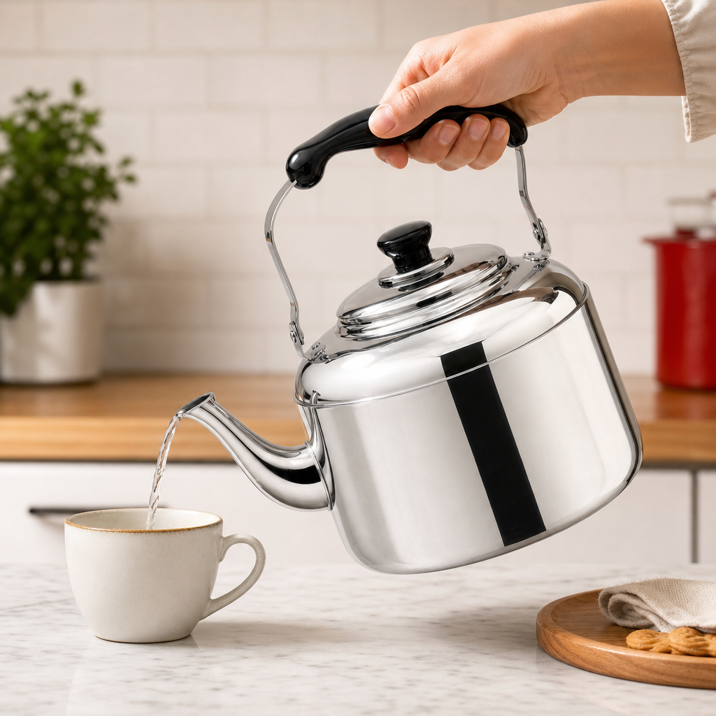 48 Pieces Stainless Steel Kettles with Black Handle (Assorted Capacity)