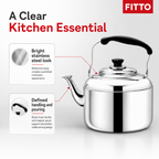 48 Pieces Stainless Steel Kettles with Black Handle (Assorted Capacity)
