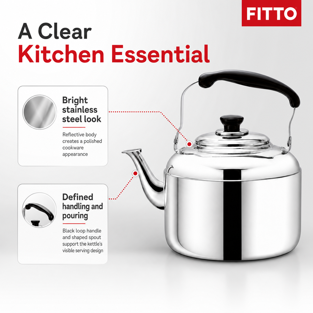 48 Pieces Stainless Steel Kettles with Black Handle (Assorted Capacity)