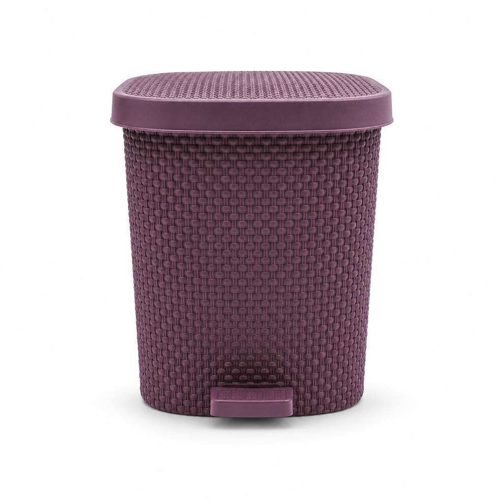 72 Pieces Purple Pedal Waste Bins (Assorted Size – Lidded Floor Bin)