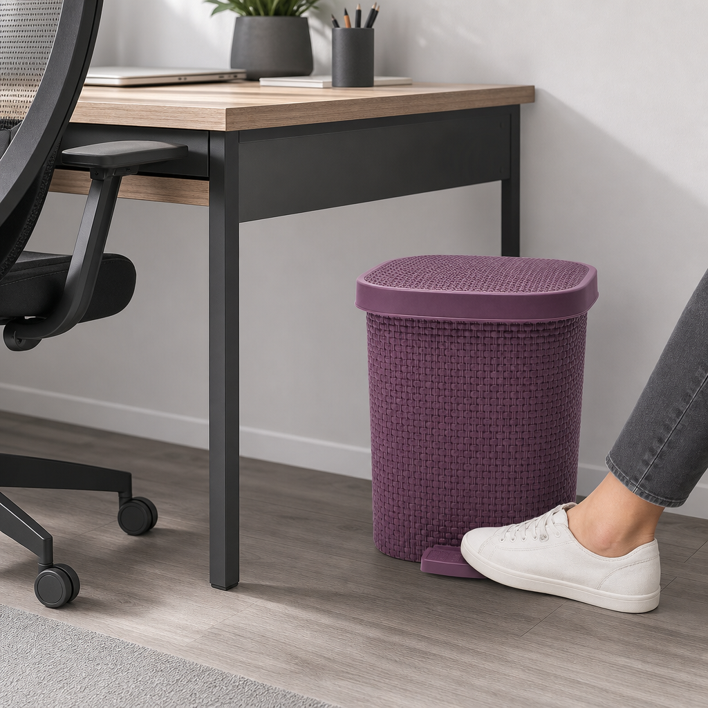 72 Pieces Purple Pedal Waste Bins (Assorted Size – Lidded Floor Bin)