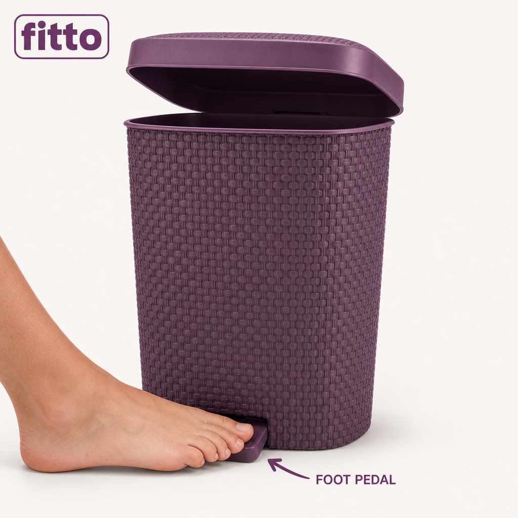 72 Pieces Purple Pedal Waste Bins (Assorted Size – Lidded Floor Bin)