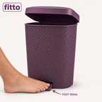 72 Pieces Purple Pedal Waste Bins (Assorted Size – Lidded Floor Bin)