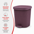 72 Pieces Purple Pedal Waste Bins (Assorted Size – Lidded Floor Bin)