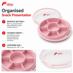 96 Pieces Pink Round Divided Snack Serving Trays with Lid