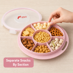 96 Pieces Pink Round Divided Snack Serving Trays with Lid