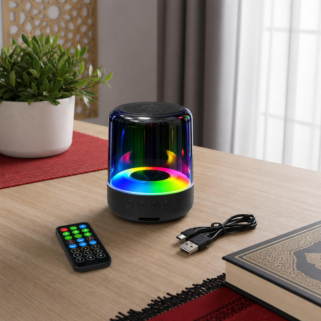 60 Pieces Quran Bluetooth Speakers with Remote Control (Portable Audio Unit – Assorted Colors – 1 Set)
