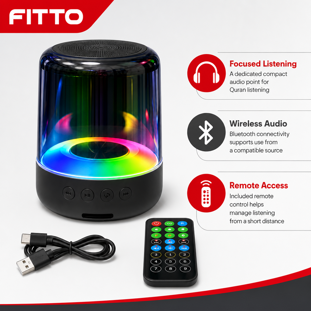 60 Pieces Quran Bluetooth Speakers with Remote Control (Portable Audio Unit – Assorted Colors – 1 Set)