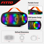 48 Pieces Black RGB Portable Bluetooth Speakers with Handle