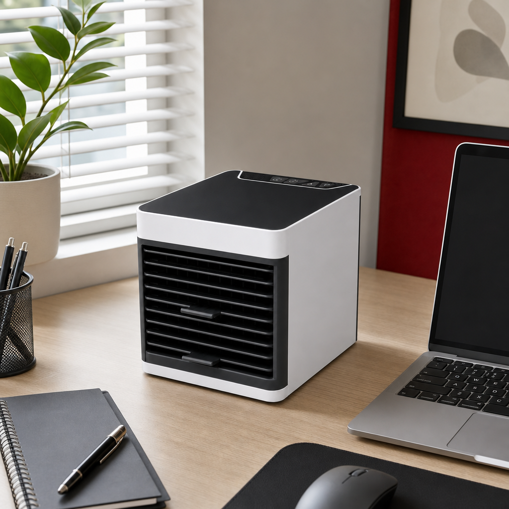 96 Pieces Mini Evaporative Air Coolers (Portable Square Design – White and Black)