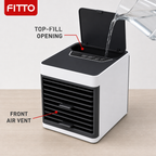 96 Pieces Mini Evaporative Air Coolers (Portable Square Design – White and Black)