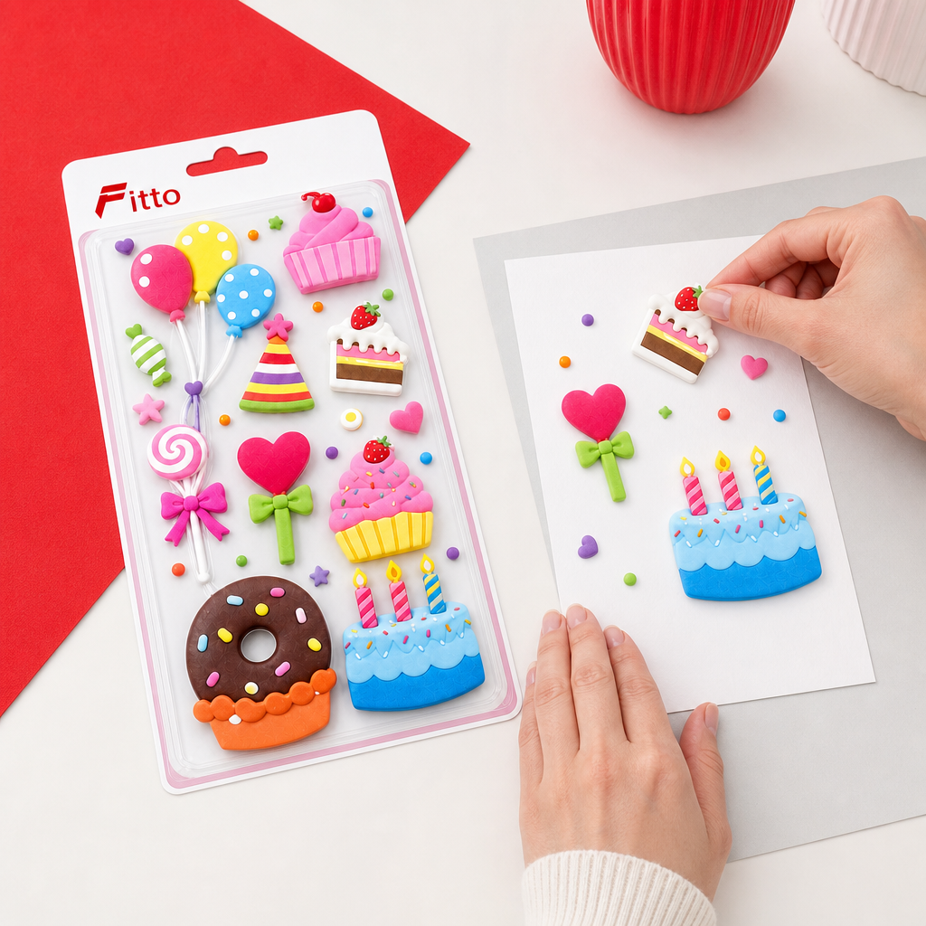 144 Pieces Birthday Craft Decorative Stickers (Multicolour – 1 Sheet – 24 x 11.5 cm)