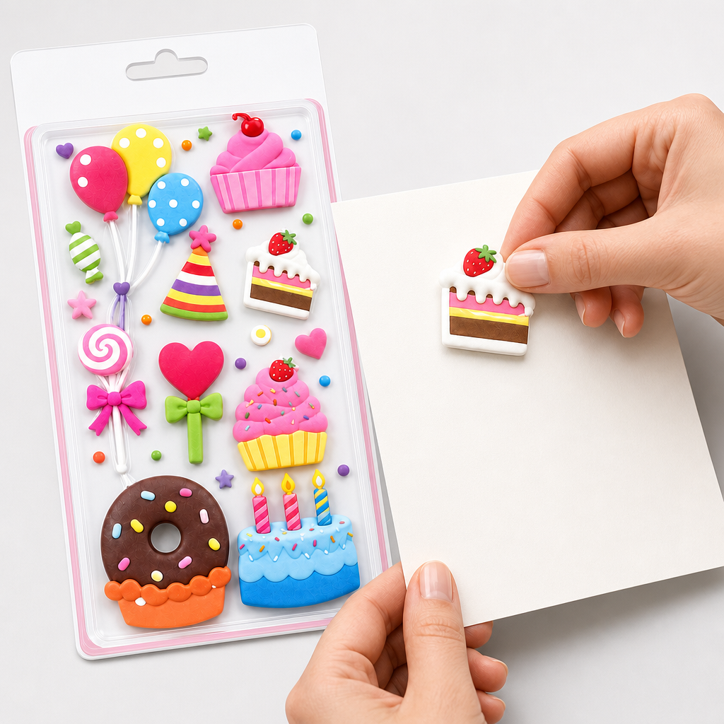 144 Pieces Birthday Craft Decorative Stickers (Multicolour – 1 Sheet – 24 x 11.5 cm)