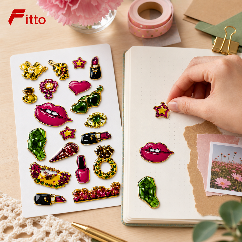 240 Pieces Fashion Jewelry 3D Puffy Stickers (Multicolor Decorative Sheet – 20 x 8 cm)