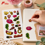 240 Pieces Fashion Jewelry 3D Puffy Stickers (Multicolor Decorative Sheet – 20 x 8 cm)