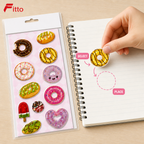 240 Pieces Bakery 3D Puffy Stickers (Assorted Decorative Designs – 1 Sheet)