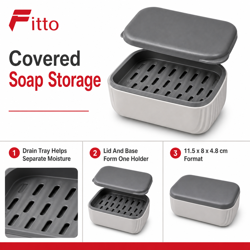 96 Pieces Grey Travel Soap Boxes with Drain Tray (11.5 x 8 x 4.8 cm)