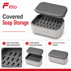 96 Pieces Grey Travel Soap Boxes with Drain Tray (11.5 x 8 x 4.8 cm)