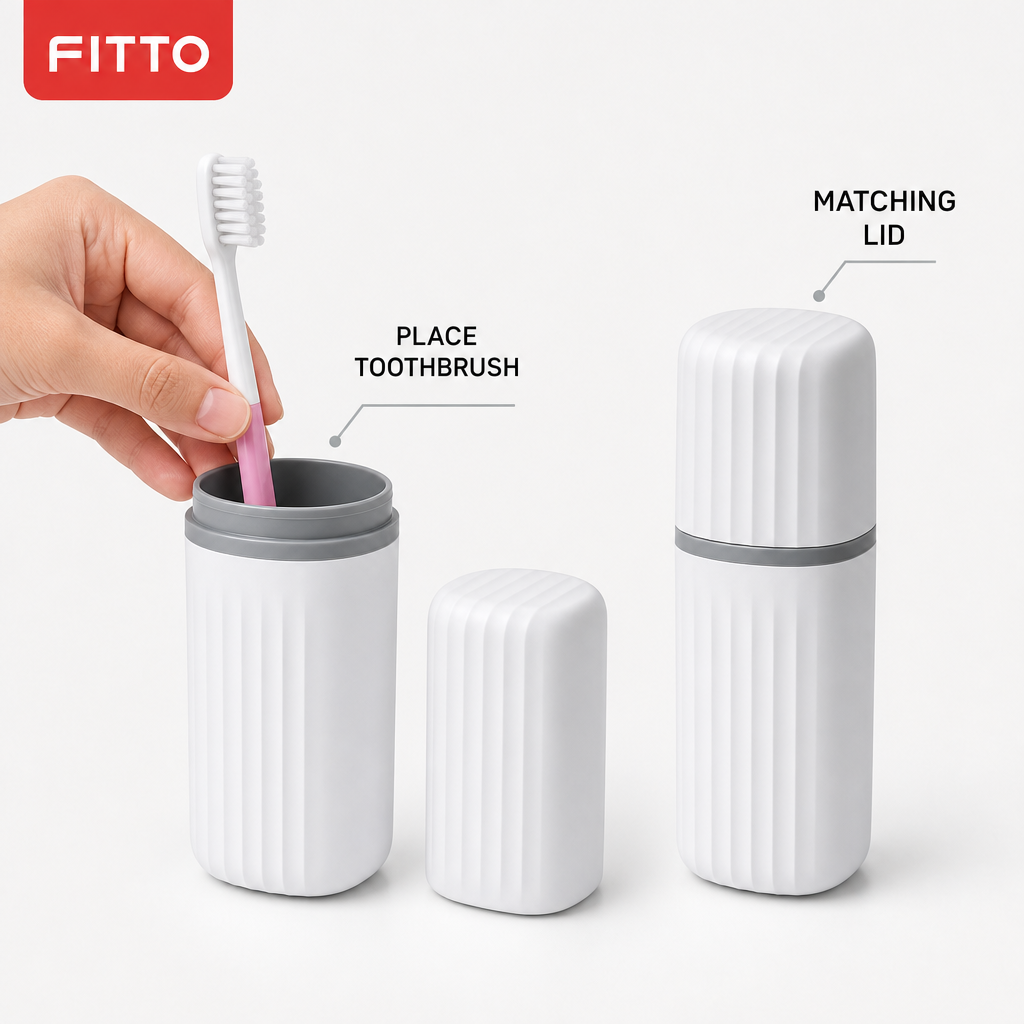 96 Pieces White Cylindrical Travel Toothbrush Containers (20 x 7 x 7 cm)