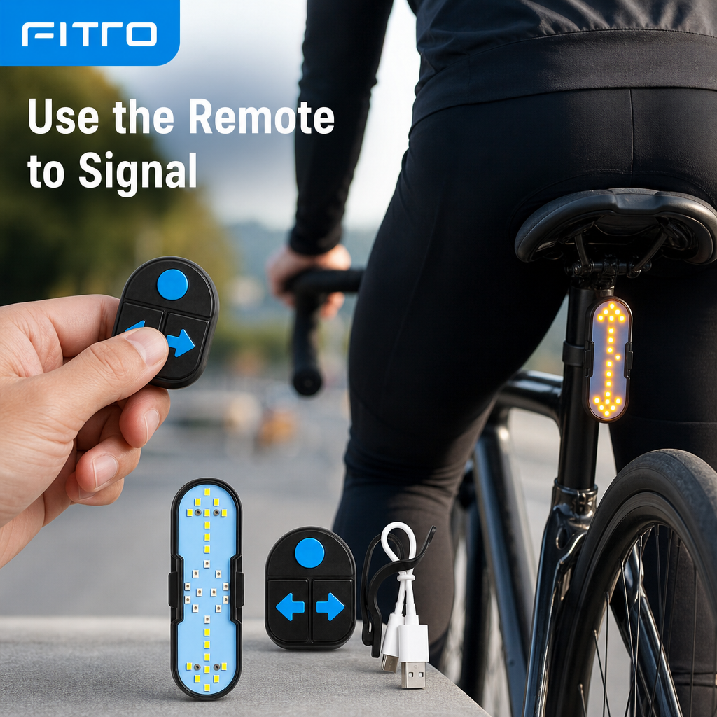 72 Pieces Bluetooth Bicycle Turn Signals with Remote (USB Cable and Signal Controls – 1 Set)