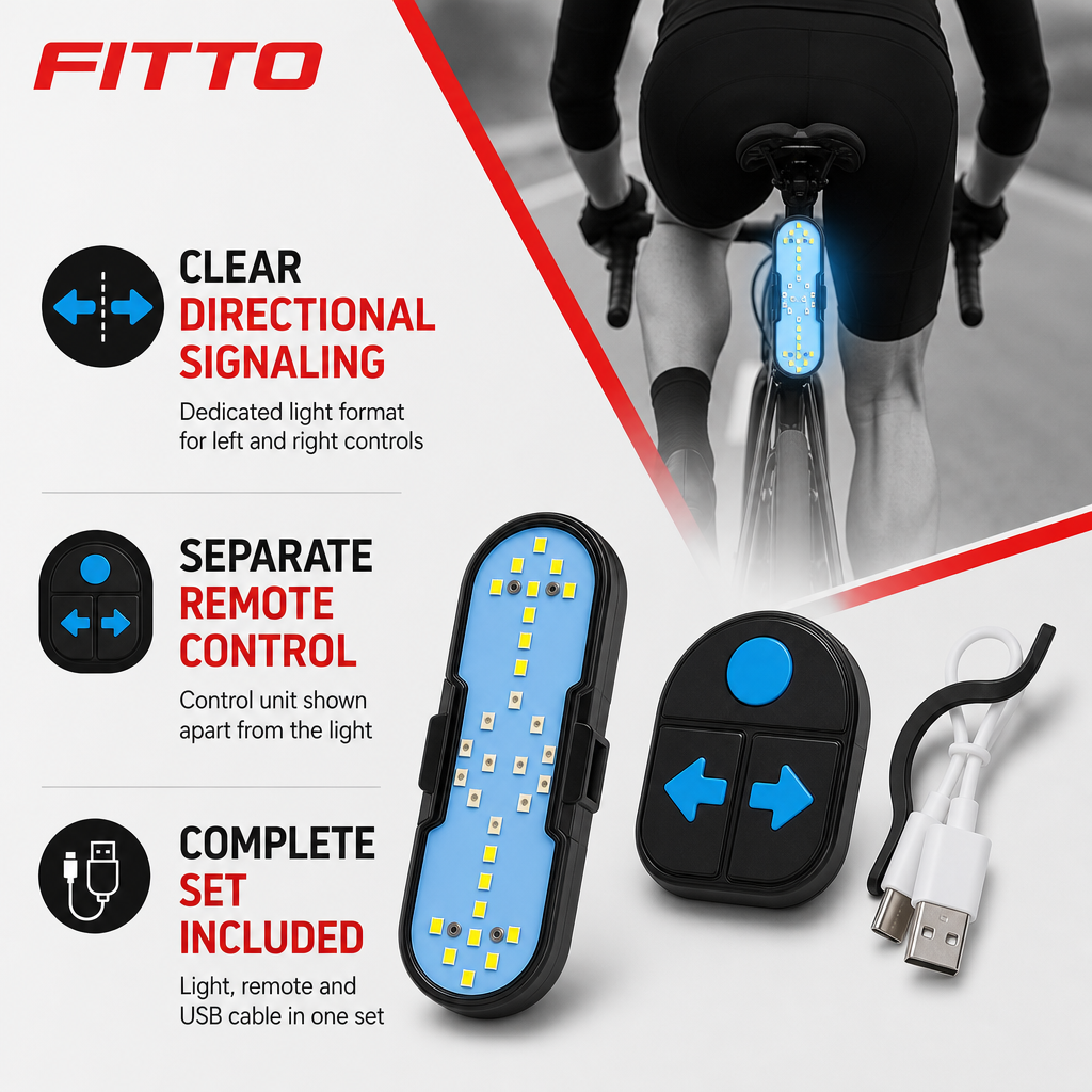 72 Pieces Bluetooth Bicycle Turn Signals with Remote (USB Cable and Signal Controls – 1 Set)