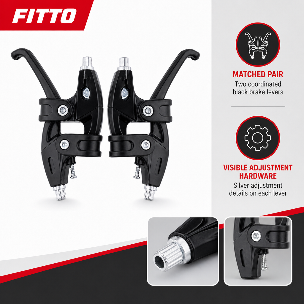 120 Pieces Black Bicycle Brake Lever Sets (1 Pair – Replacement Hand Levers with Visible Adjustment Barrels)