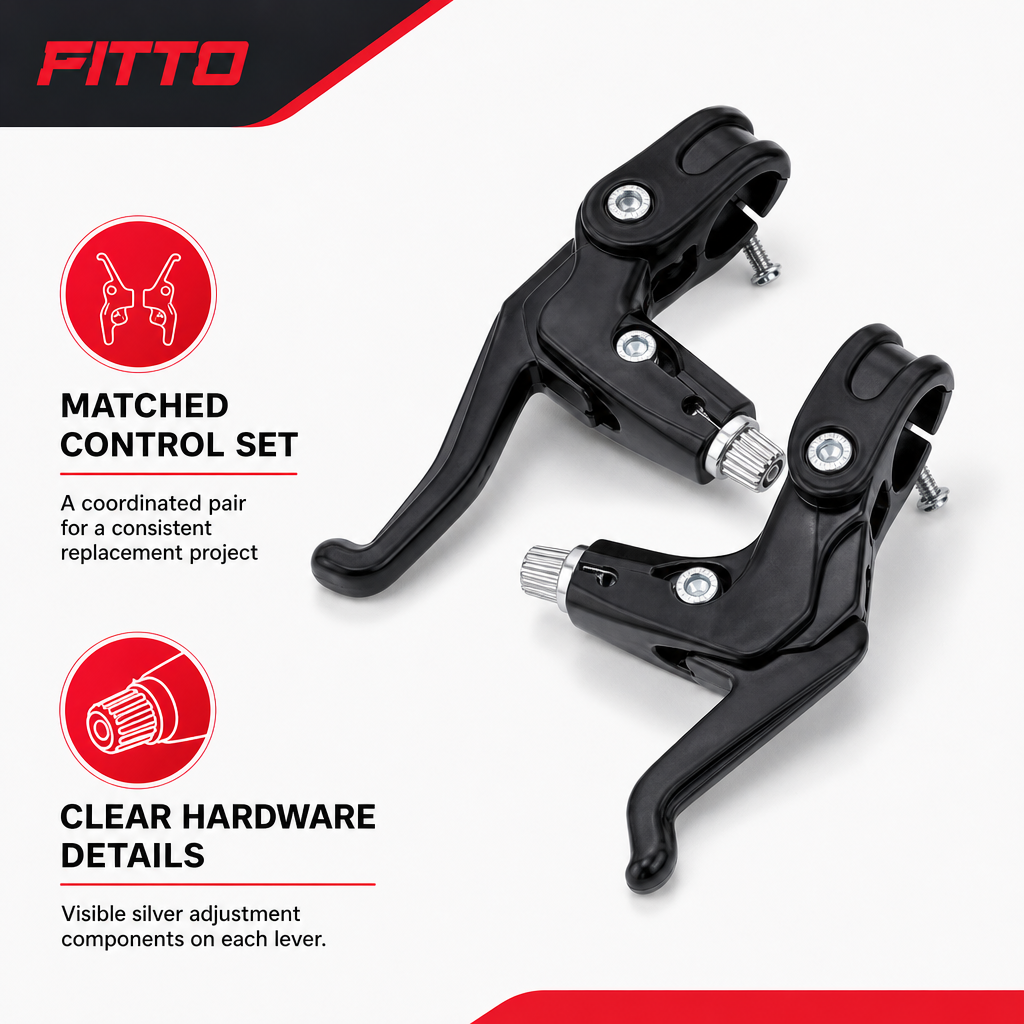 120 Pieces Black Bicycle Brake Lever Sets (1 Pair – Replacement Hand Levers with Visible Adjustment Barrels)