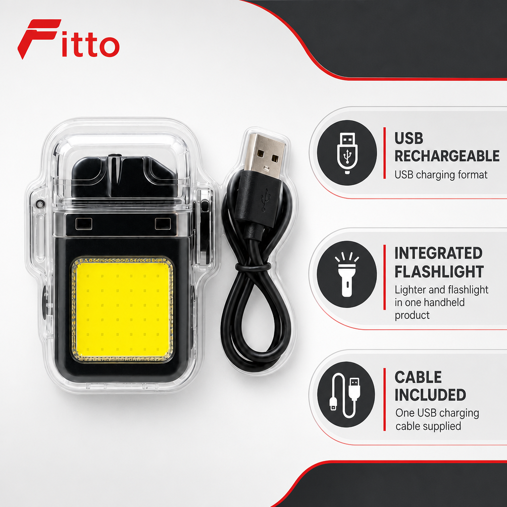 96 Pieces Rechargeable Lighters with Flashlight and USB Charging Cable (1 Set)