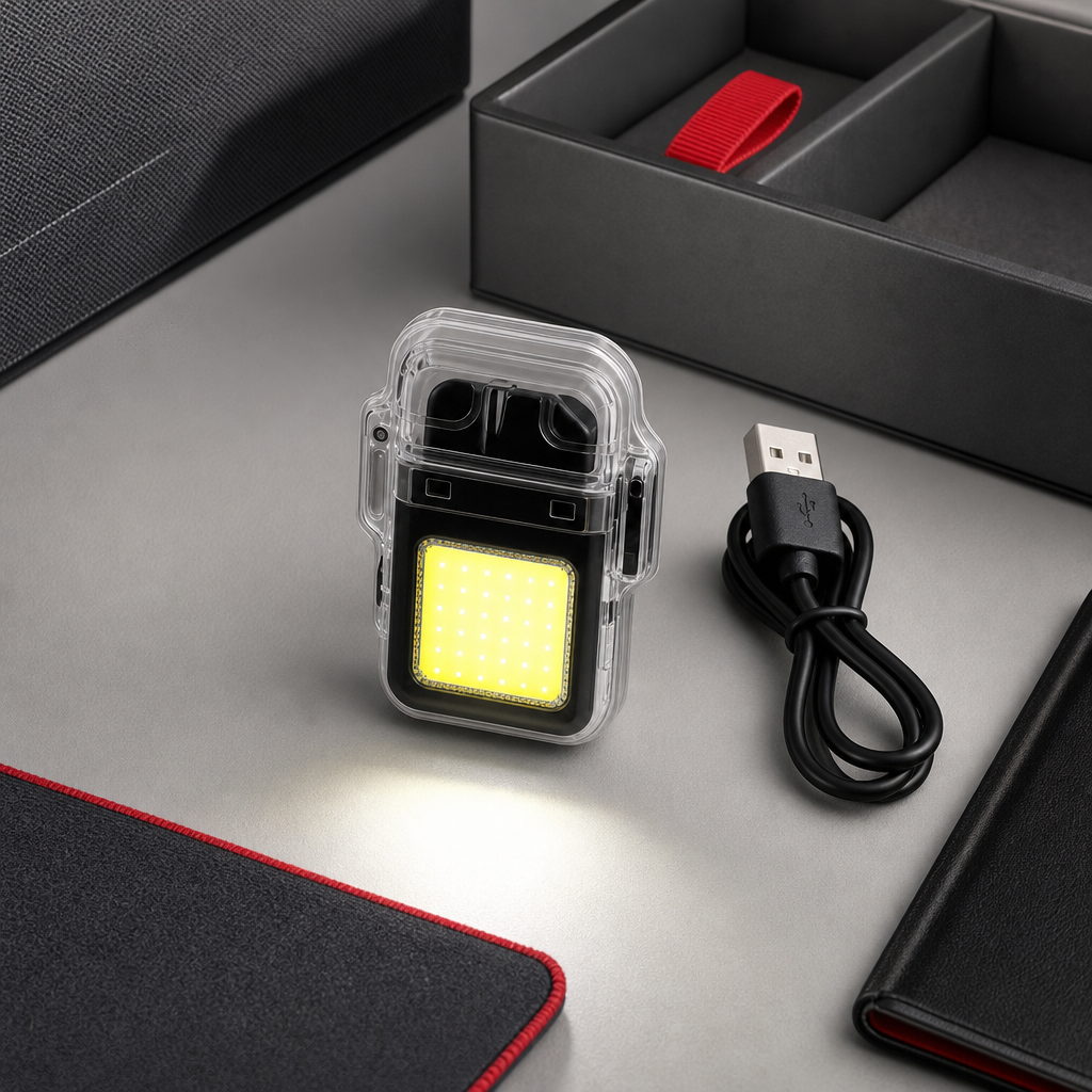 96 Pieces Rechargeable Lighters with Flashlight and USB Charging Cable (1 Set)