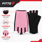 96 Pieces Fingerless Cycling Gloves (Assorted Colors – 1 Pair)