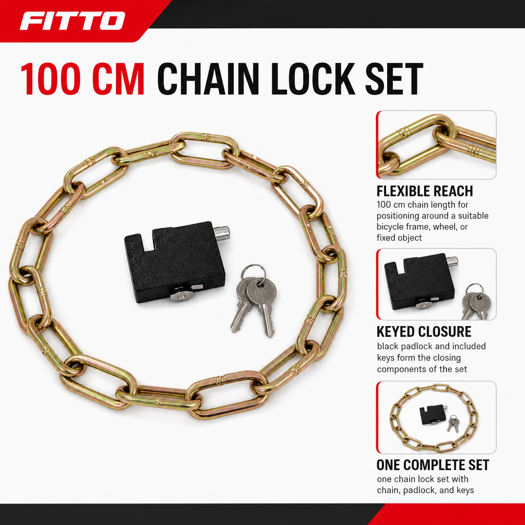 96 Pieces Metal Bicycle Chain Locks with Padlock and Keys (100 cm – 1 Set)