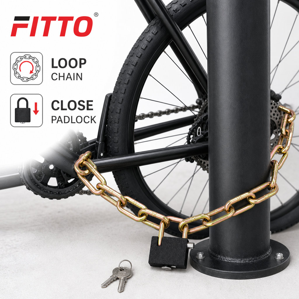 96 Pieces Metal Bicycle Chain Locks with Padlock and Keys (100 cm – 1 Set)