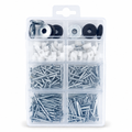 120 Pieces Hardware Fastener Sets (194 Pieces – Assorted Screws – Nails – Washers and Wall Plugs in Organizer Box)