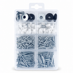 120 Pieces Hardware Fastener Sets (194 Pieces – Assorted Screws – Nails – Washers and Wall Plugs in Organizer Box)