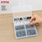 120 Pieces Hardware Fastener Sets (194 Pieces – Assorted Screws – Nails – Washers and Wall Plugs in Organizer Box)