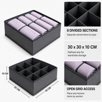 120 Pieces Wardrobe Organizer Boxes (8-Grid Clothing Divider – Grey – 30 x 30 x 10 cm)