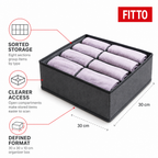 120 Pieces Wardrobe Organizer Boxes (8-Grid Clothing Divider – Grey – 30 x 30 x 10 cm)